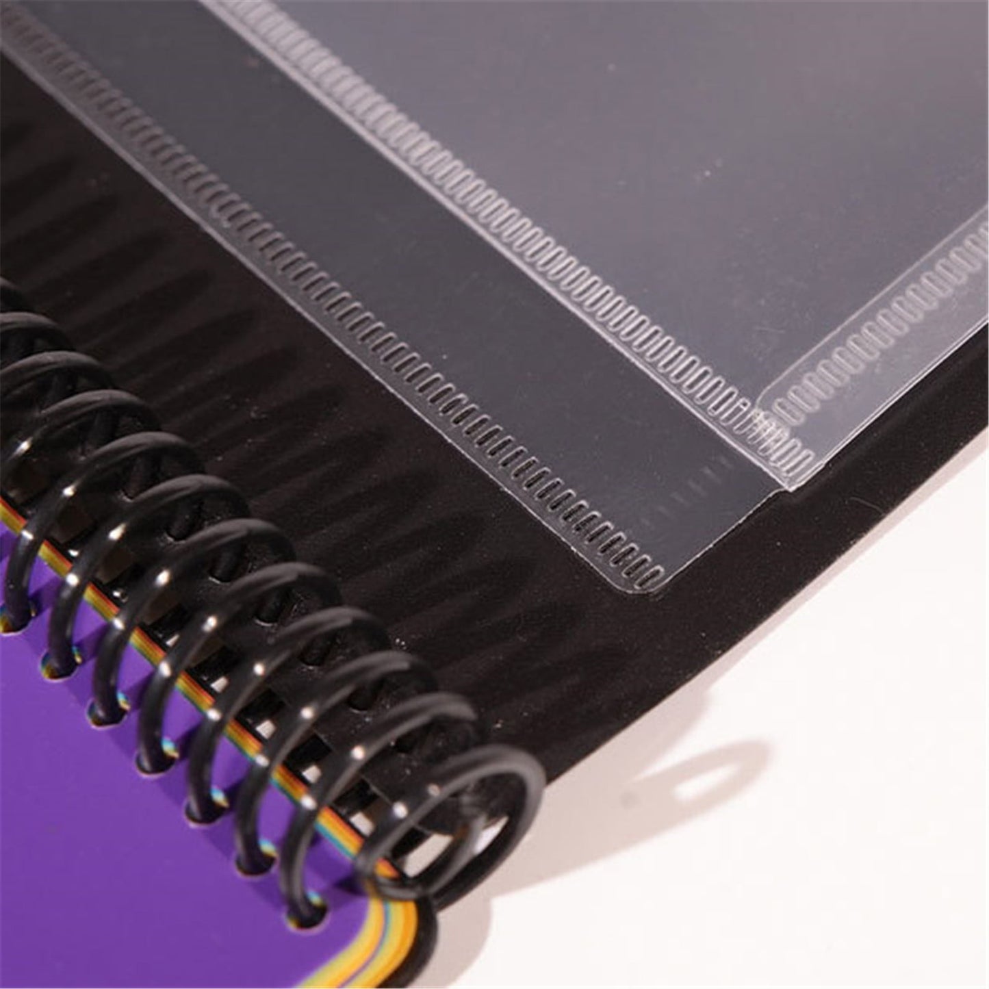 Kilougeis Clearance 3 Prong Poly Folder with Pockets Pocket Folder Classroom Must Haves Spiral Binder Black 6 Pages