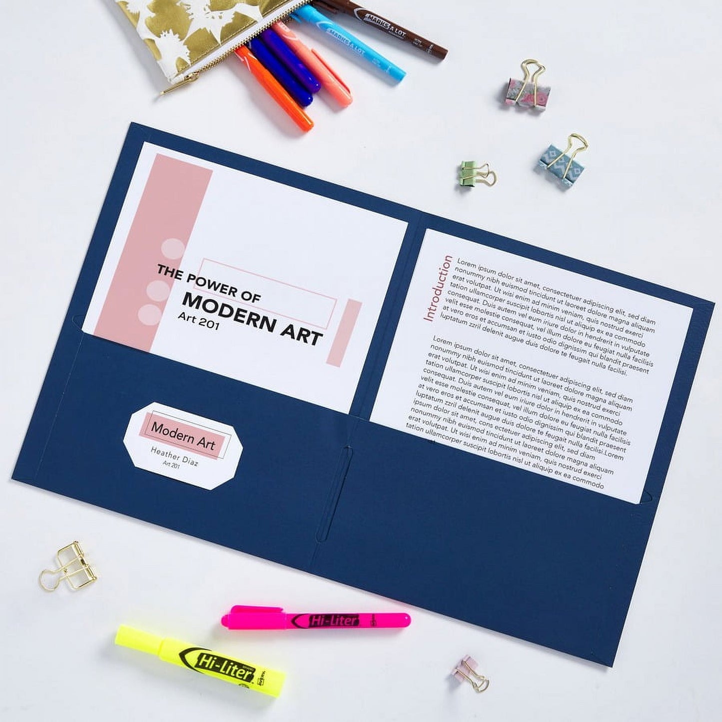 Avery® Letter Pocket Folder - 8 1/2" X 11" - 40 Sheet Capacity - 2 Internal Pocket(s) - Assorted - 125 / Carton