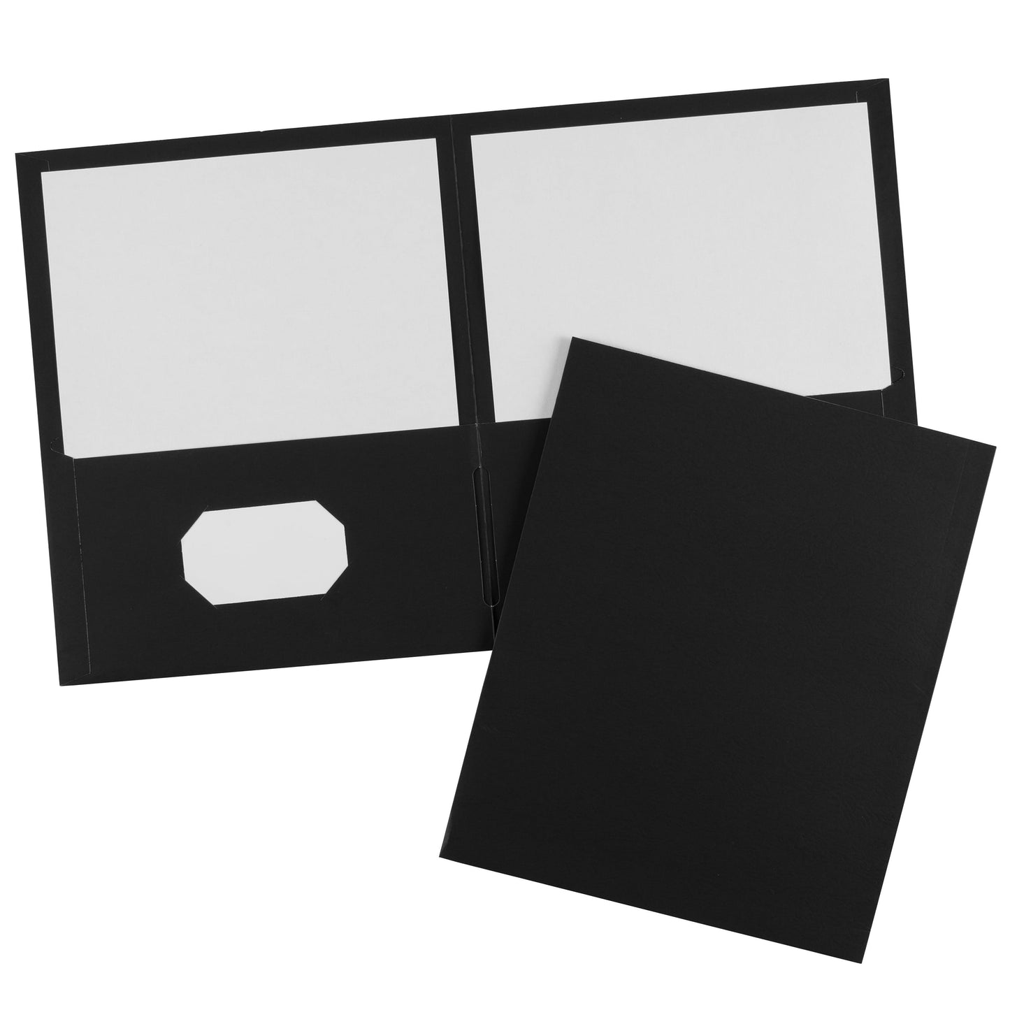 Two Pocket Folders, Holds up to 40 Sheets, 25 Black Folders (47988)