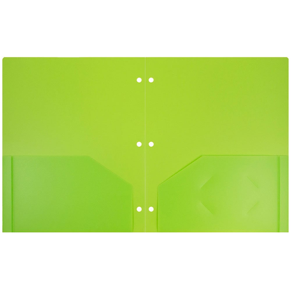 JAM Paper Plastic Heavy Duty 3 Hole Punch Pocket Folders, Assorted Fashion Colors, 12 Pack