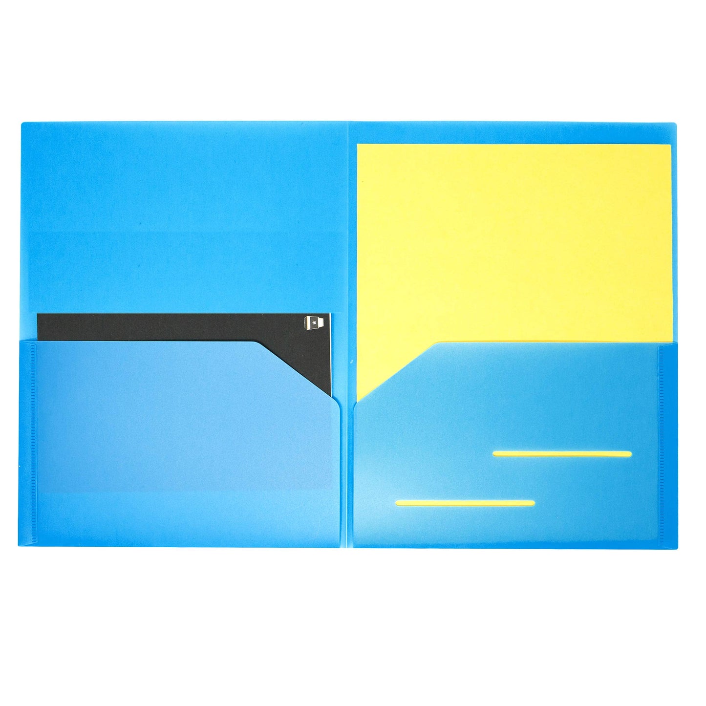 Youngever 12 Pack Heavy Duty Plastic Two Pocket Folders, Heavy Duty Plastic 2 Pocket Folder, Coastal Colors