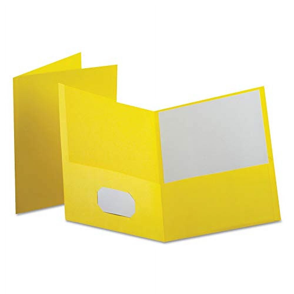 Oxford™ Twin-Pocket Portfolios, Yellow, Pack Of 10