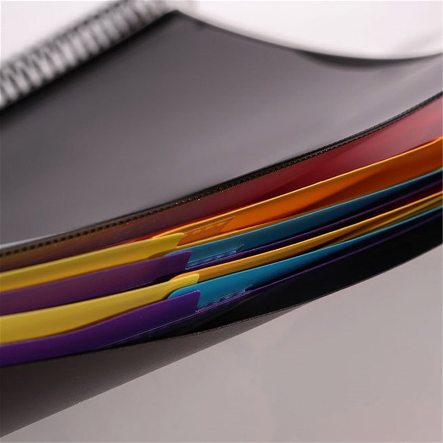 Kilougeis Clearance 3 Prong Poly Folder with Pockets Pocket Folder Classroom Must Haves Spiral Binder Black 6 Pages