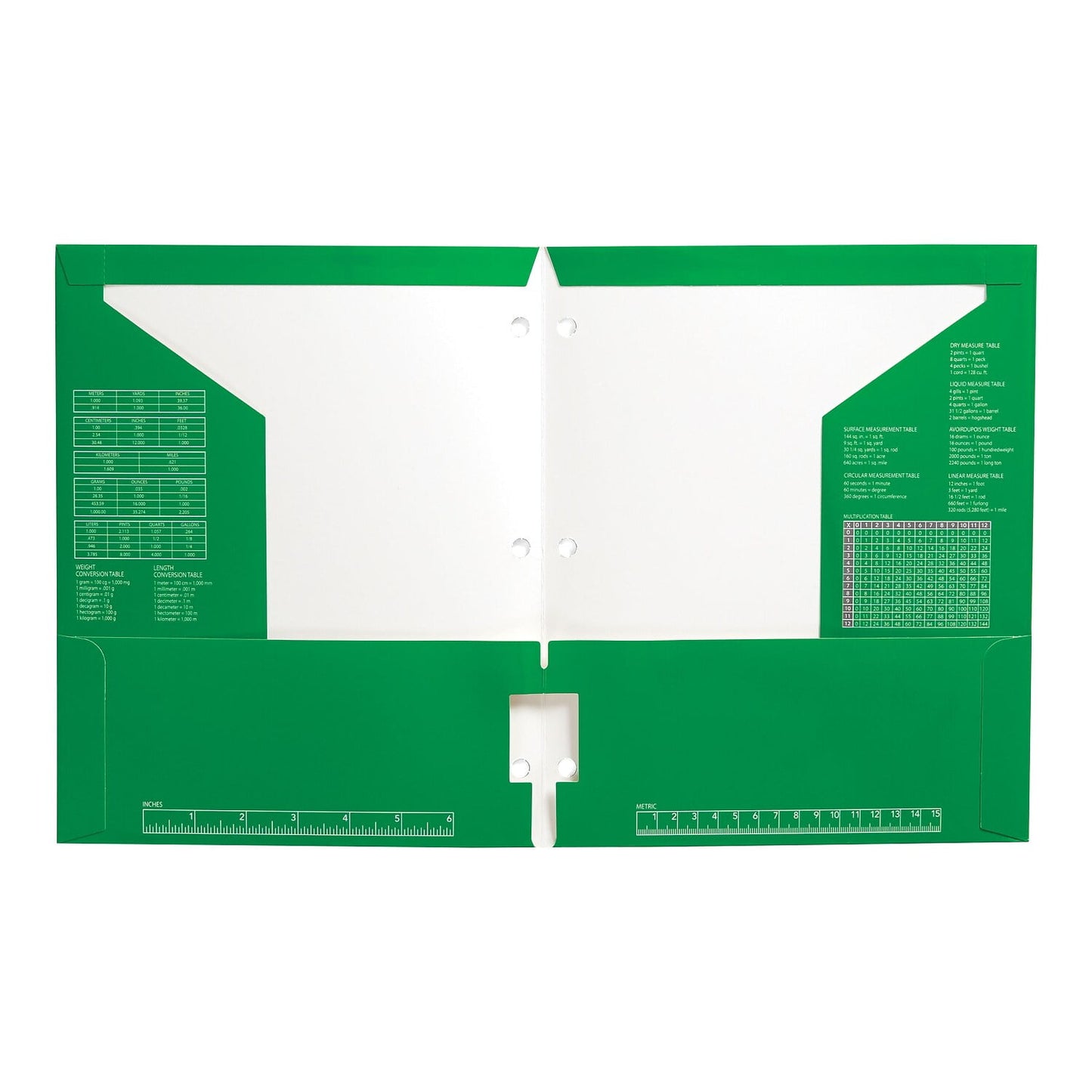 Staples 4-Pocket 3-Hole Punched Presentation Folder Green 56212-CC