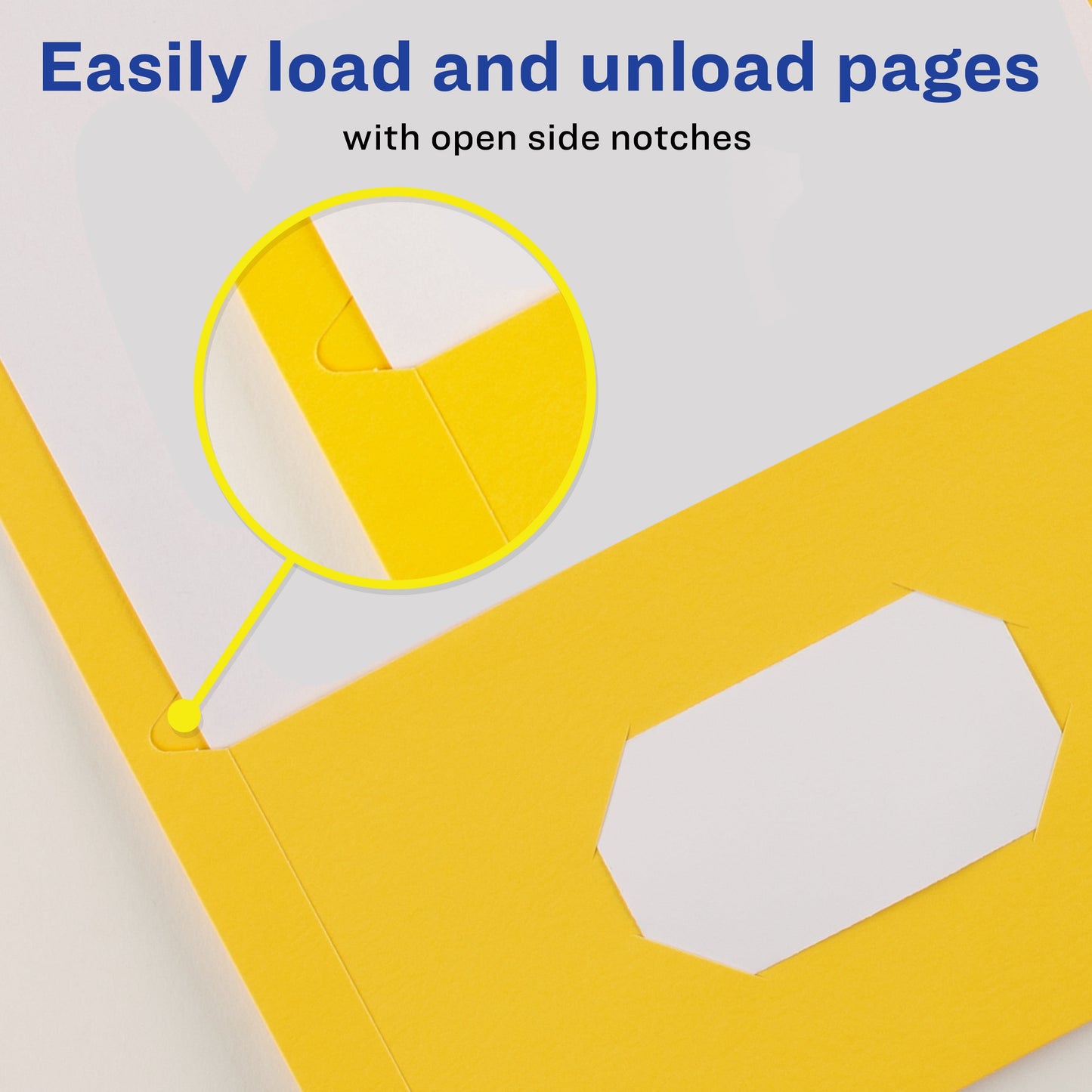 Two Pocket Folders, Holds up to 40 Sheets, 25 Yellow Folders (47992)