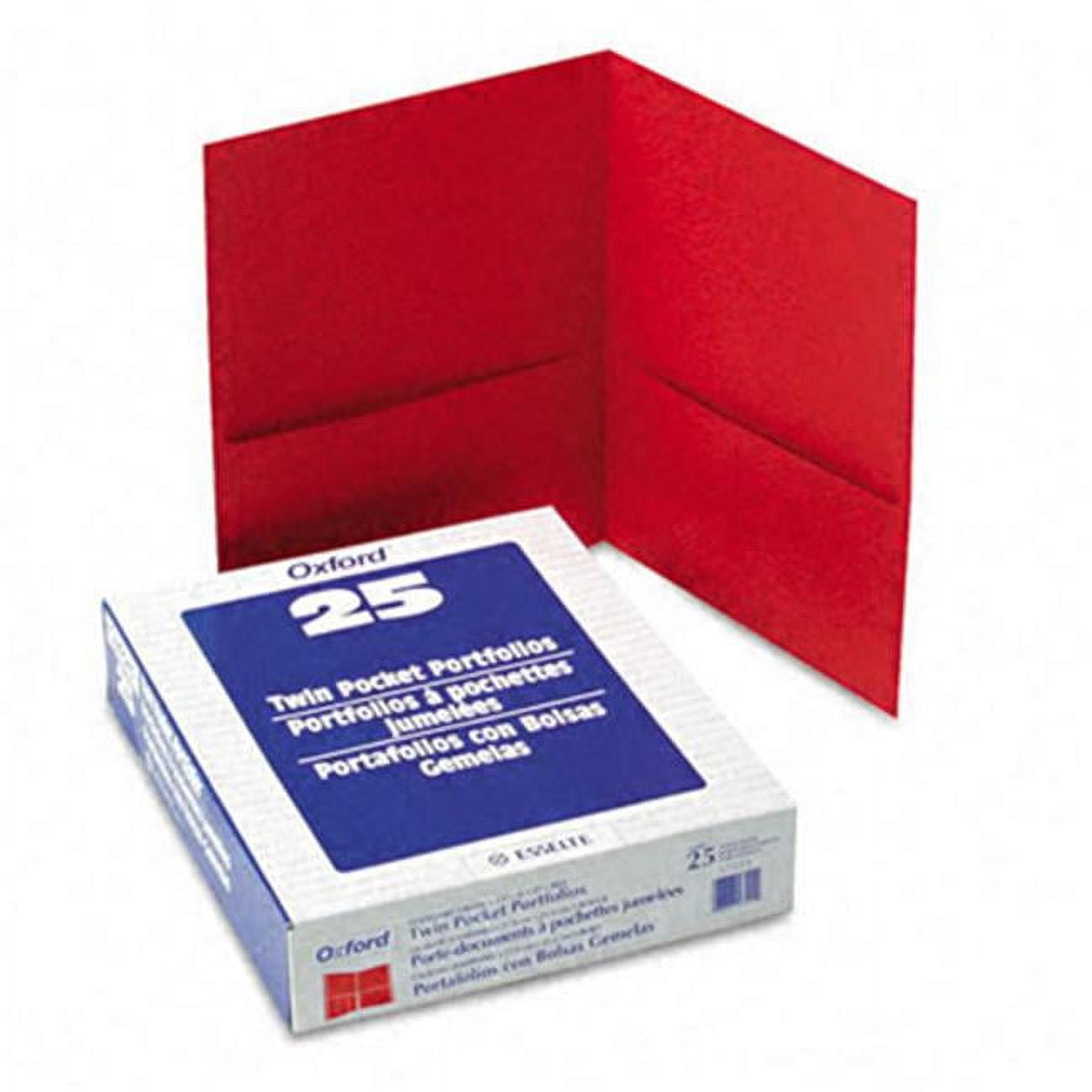 Oxford Twin-Pocket Folder, Embossed Leather Grain Paper, 0.5" Capacity, 11 x 8.5, Burgundy, 25/Box