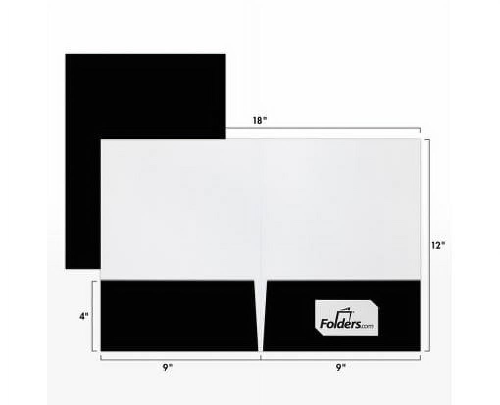 LUXPaper 9 x 12 Presentation Folder, Black Gloss, 25/Pack