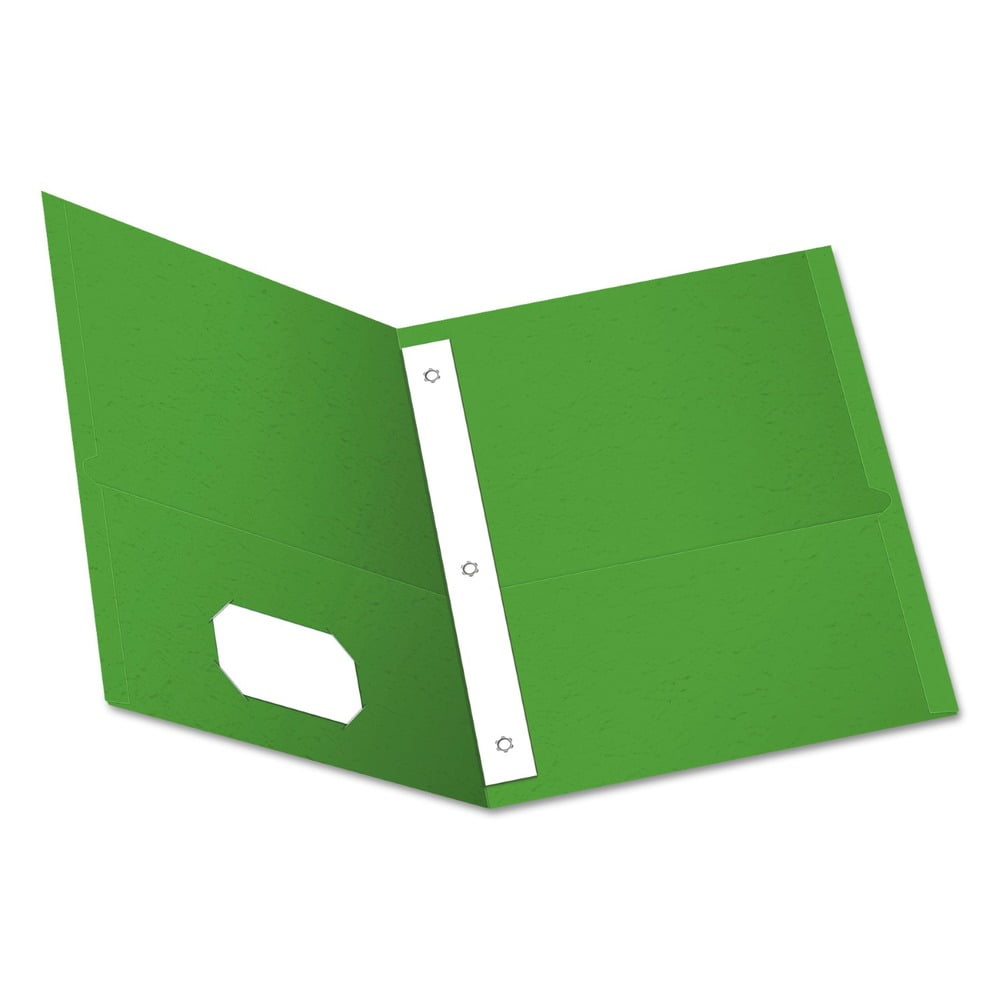 Oxford Twin Pocket 3-hole Fastener Folders, White, 25 / Box (Quantity)