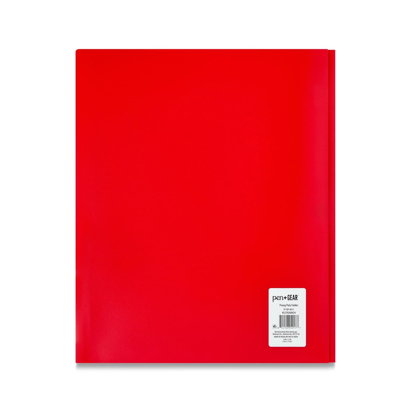 PPKVUFD 2-Pocket 3-Prong Plastic Folder, 1 Pack, Red, 3-Hole Binders with Brads and Pockets, File Folder with Fasteners, Folder with Pockets, Two Pocket Folder(01-Red)