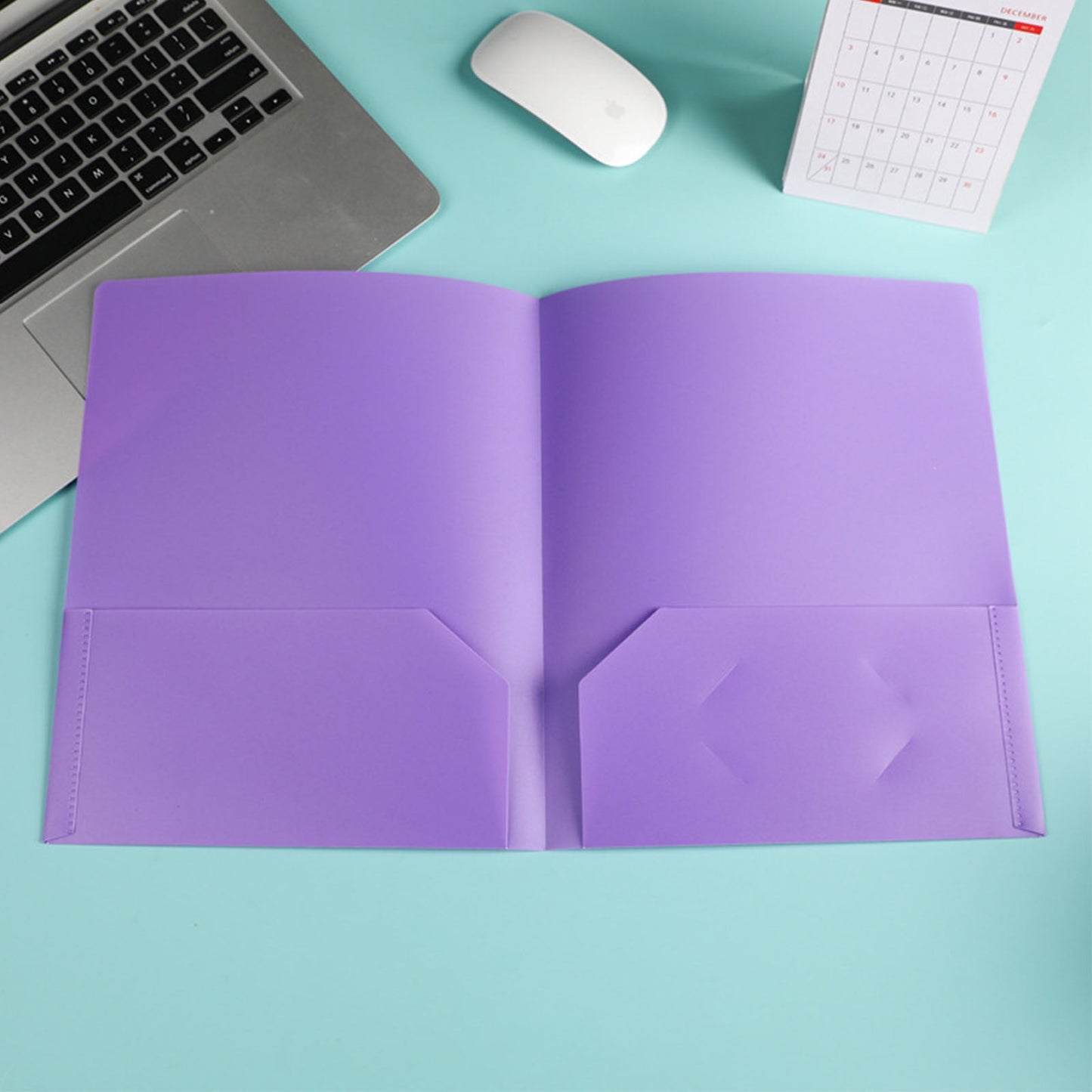 yulier Plastic Folders with Pockets and Business Card Holder, Heavy Duty File Folders 2 Pocket Folders for Documents, Cute Plastic Folders for Filing Cabinet, School, Office - Letter Size