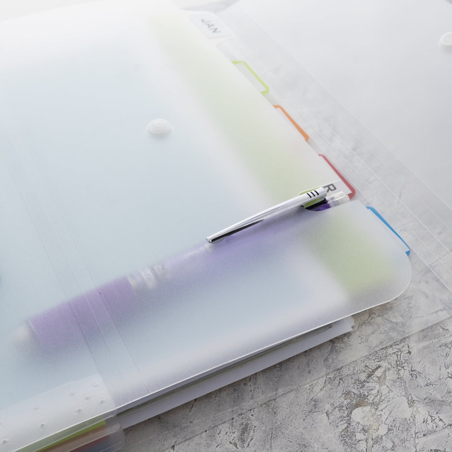 BAZIC Expanding File Folder 5 Pockets w/ Tab, Letter Size Plastic File Pocket Folders, 1-Pack
