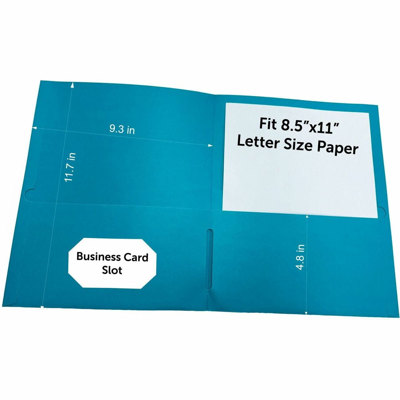 Business Source, BSN78555, 8-1/2x11 Double Pocket Portfolio, 25 / Box, Teal