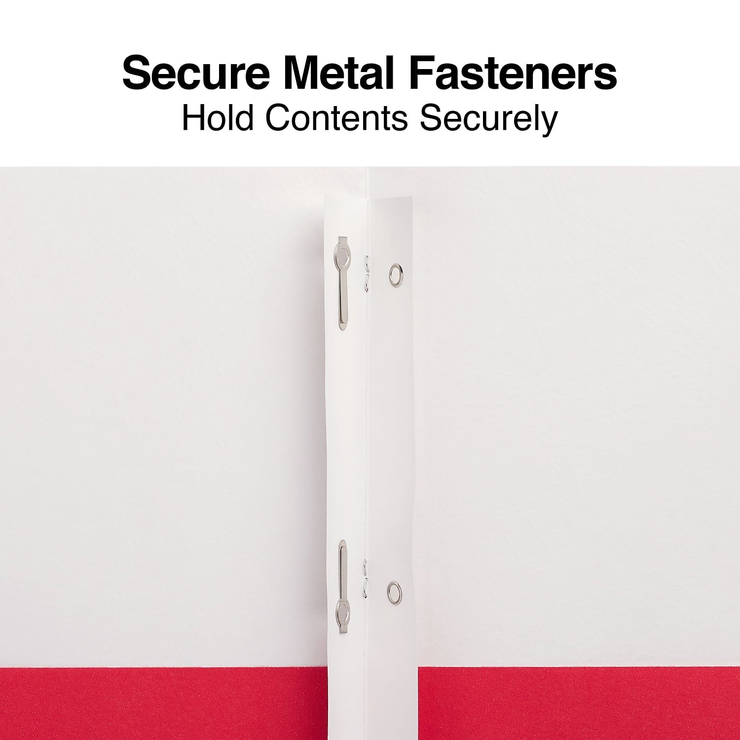 Staples School Grade 2 Pocket Folder with Fasteners Red 25/Box 27540-CC