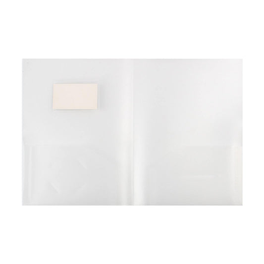 1 Pack Folder with Pockets,Plastic Folders with Pockets,Durable Heavy Duty File Folders with Business Card Slot, 2-Pocket Folder for Home and Office,Letter Size(Clear)
