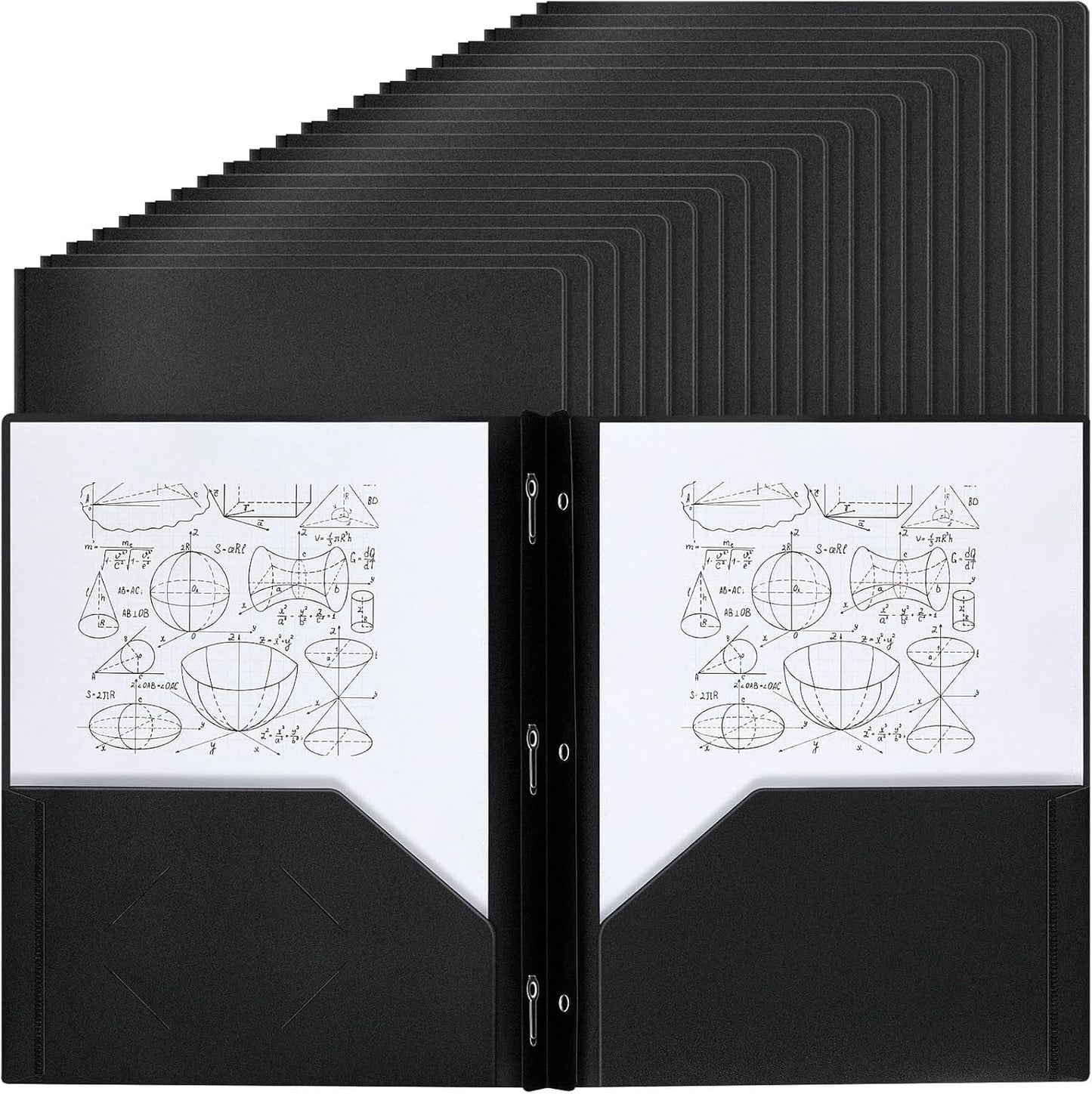 100 Pcs Plastic Folders with Pockets and Prong Folders with Prongs Plastic Folders with 2 Pockets Pocket Folders for Office, School for Students, Teachers, Office Workers (Colorful)