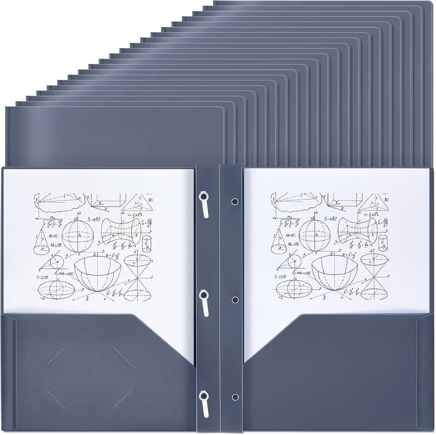 100 Pcs Plastic Folders with Pockets and Prong Folders with Prongs Plastic Folders with 2 Pockets Pocket Folders for Office, School for Students, Teachers, Office Workers (Colorful)