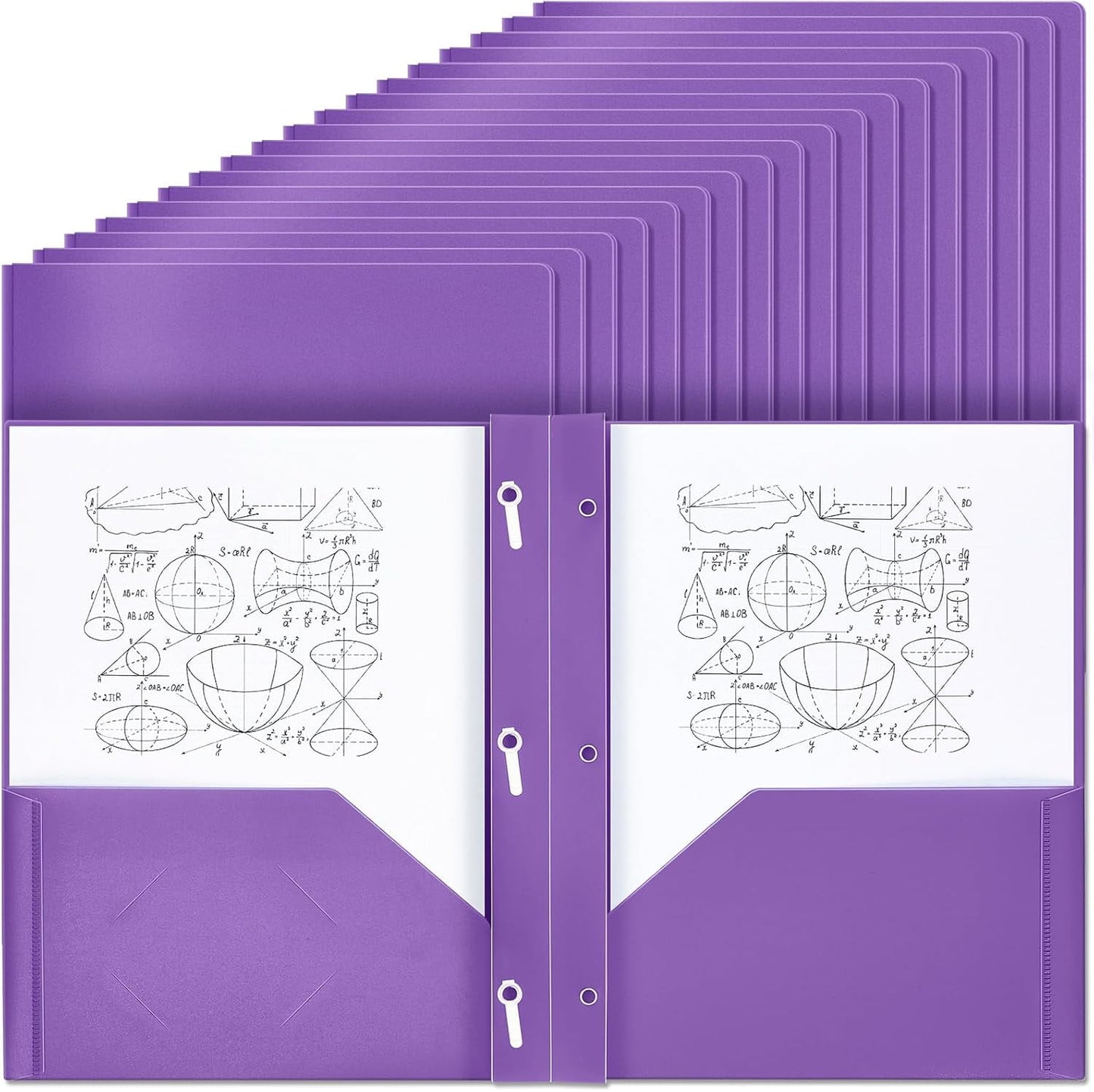 100 Pcs Plastic Folders with Pockets and Prong Folders with Prongs Plastic Folders with 2 Pockets Pocket Folders for Office, School for Students, Teachers, Office Workers (Colorful)