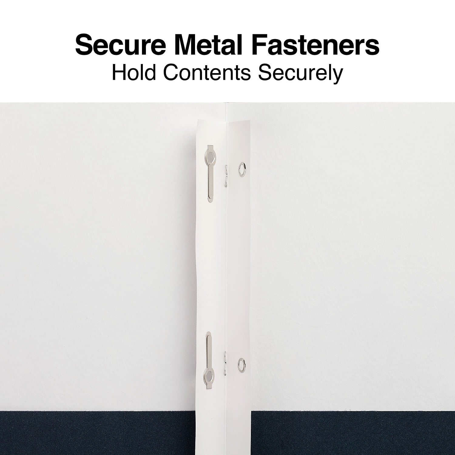 Staples Smooth 2-Pocket Paper Folder with Fasteners Navy 25/Box (50780/27547-CC) ST27547