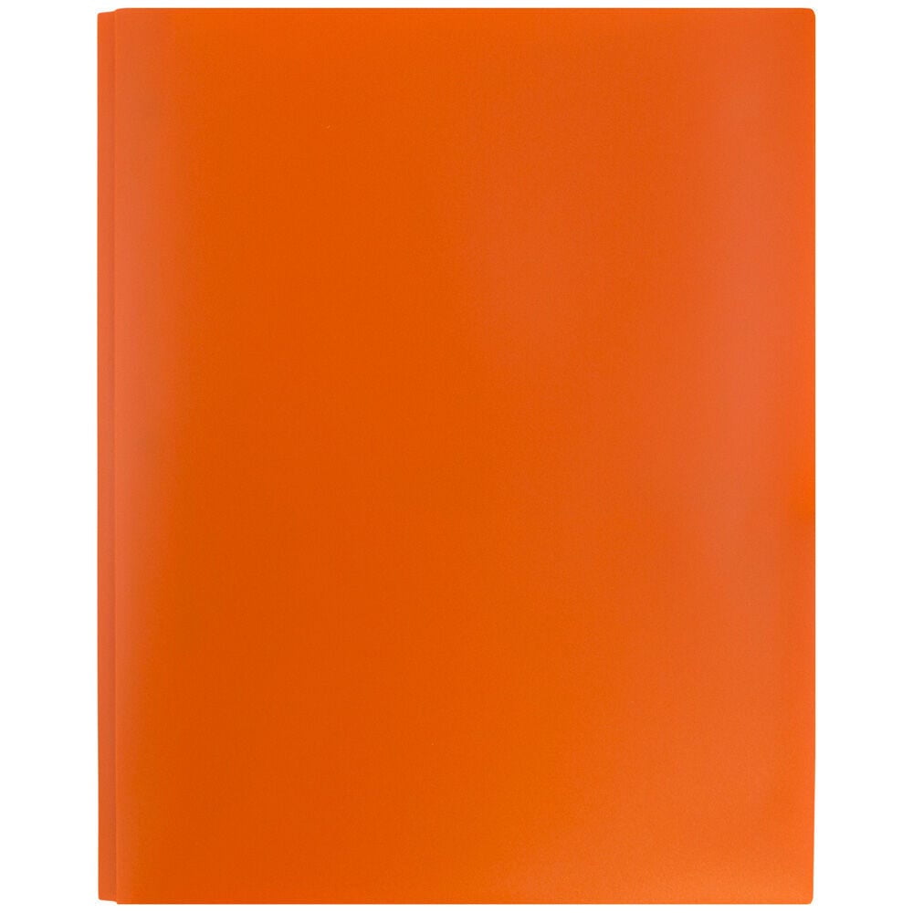 JAM Paper Plastic 2 Pocket School POP Folders with Metal Prongs Fastener Clasps, Orange, 3/Pack