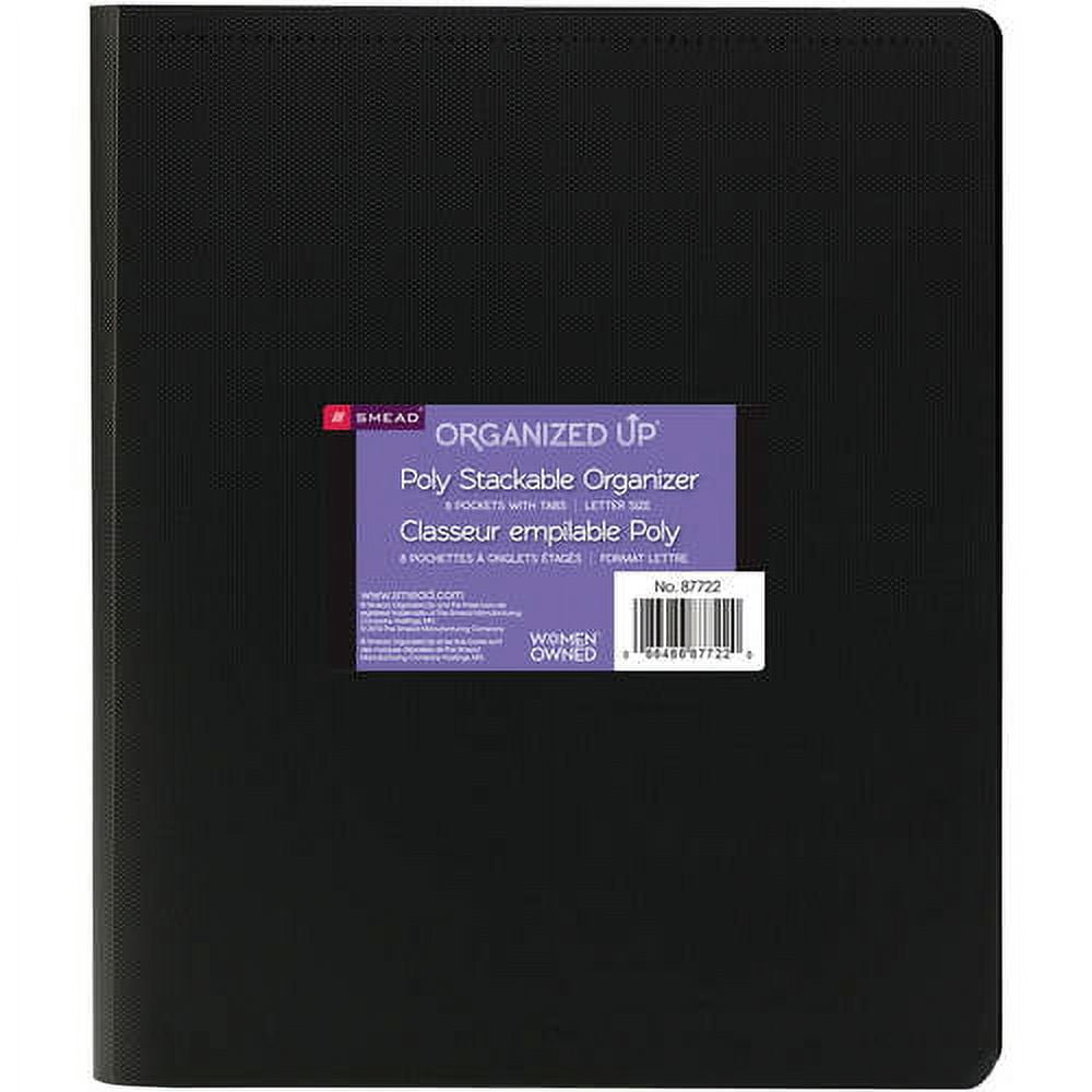 Smead Organized Up® Multi Pocket Organizer, Eight Pockets, Letter Size, Black (87722)