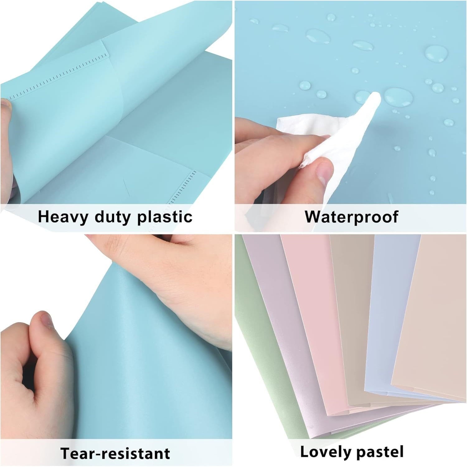 6 Pack Plastic Folders with Pockets, 6 Color Heavy Duty Two Pocket Folder with Business Card Holder for Office High School Business Resume
