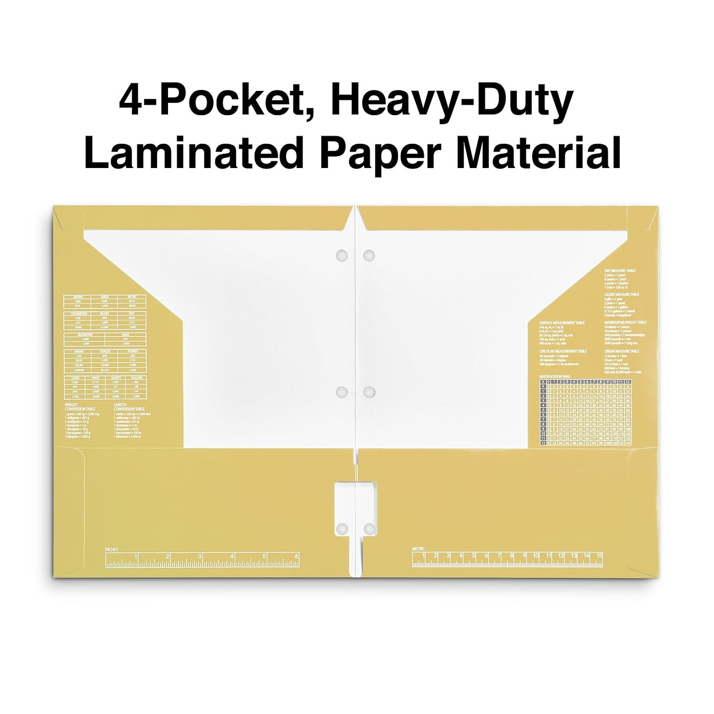 Staples 4-Pocket 3-Hole Punched Presentation Folder Yellow 56211-CC