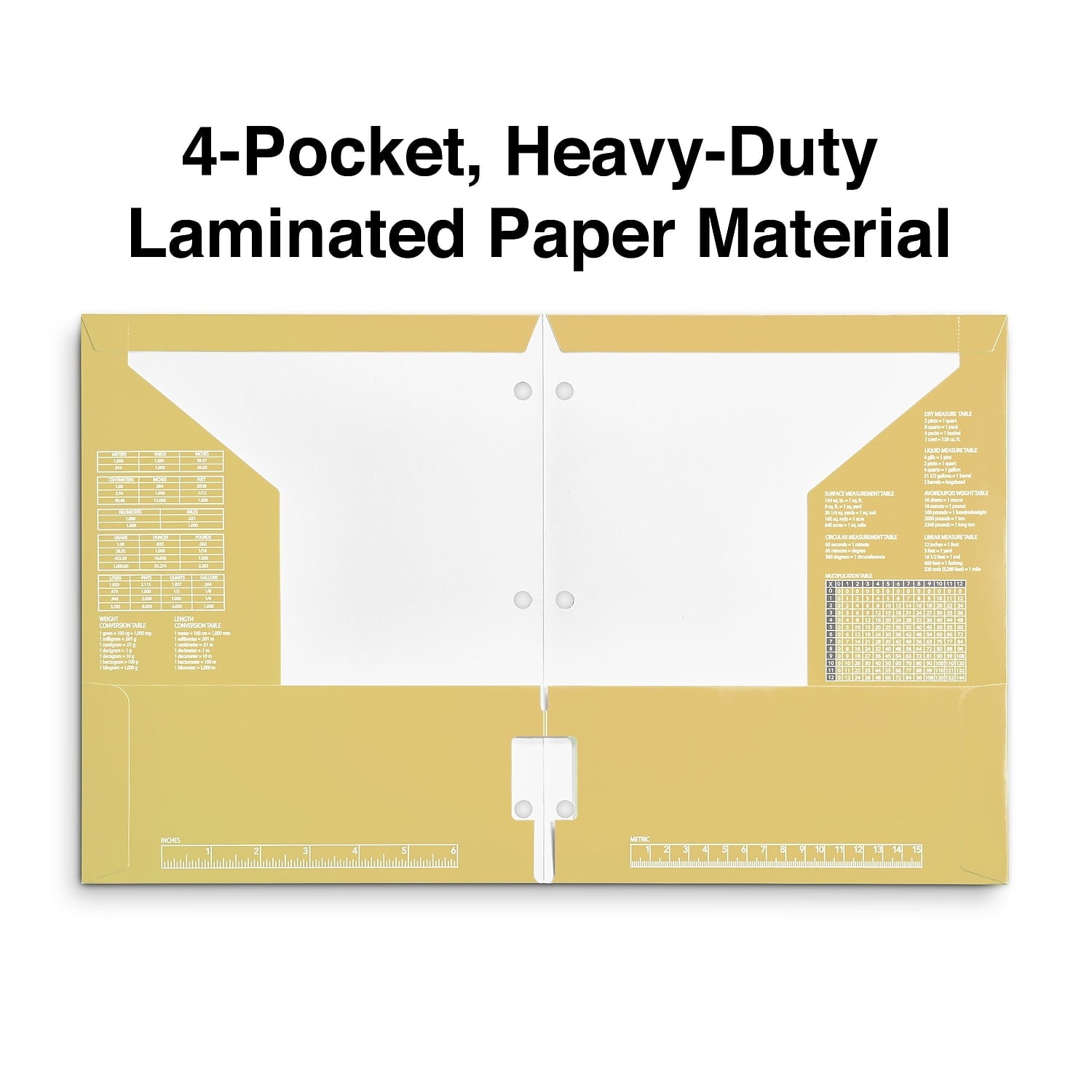 Staples 4-Pocket 3-Hole Punched Presentation Folder Yellow 56211-CC