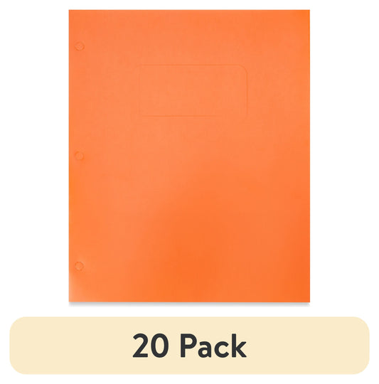 (20 pack) Pen + Gear Two Pocket Paper Portfolios, 50 Count, Orange, Letter Size