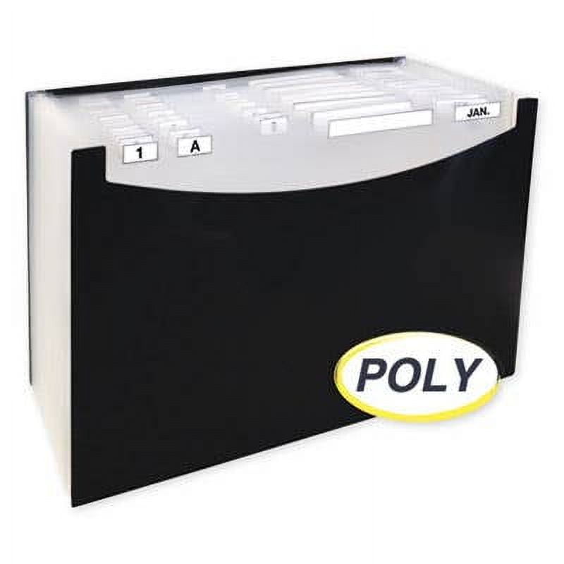 21-Pocket Stand-Up Design Expanding File, 12" Expansion, 21 Sections, 1/21-Cut Tab, Legal Size, Black