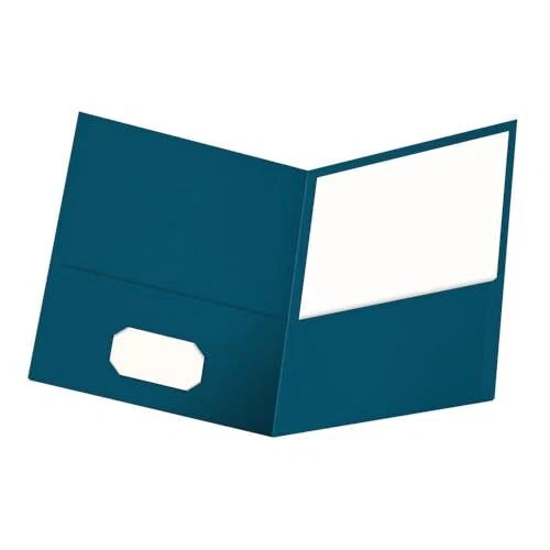 25 Count Blue Two Pocket Folders Durable Letter Size Organize School Home Office