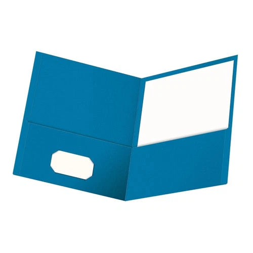 25 Count Light Blue Twin Pocket Folders Durable Letter Size School Office Use