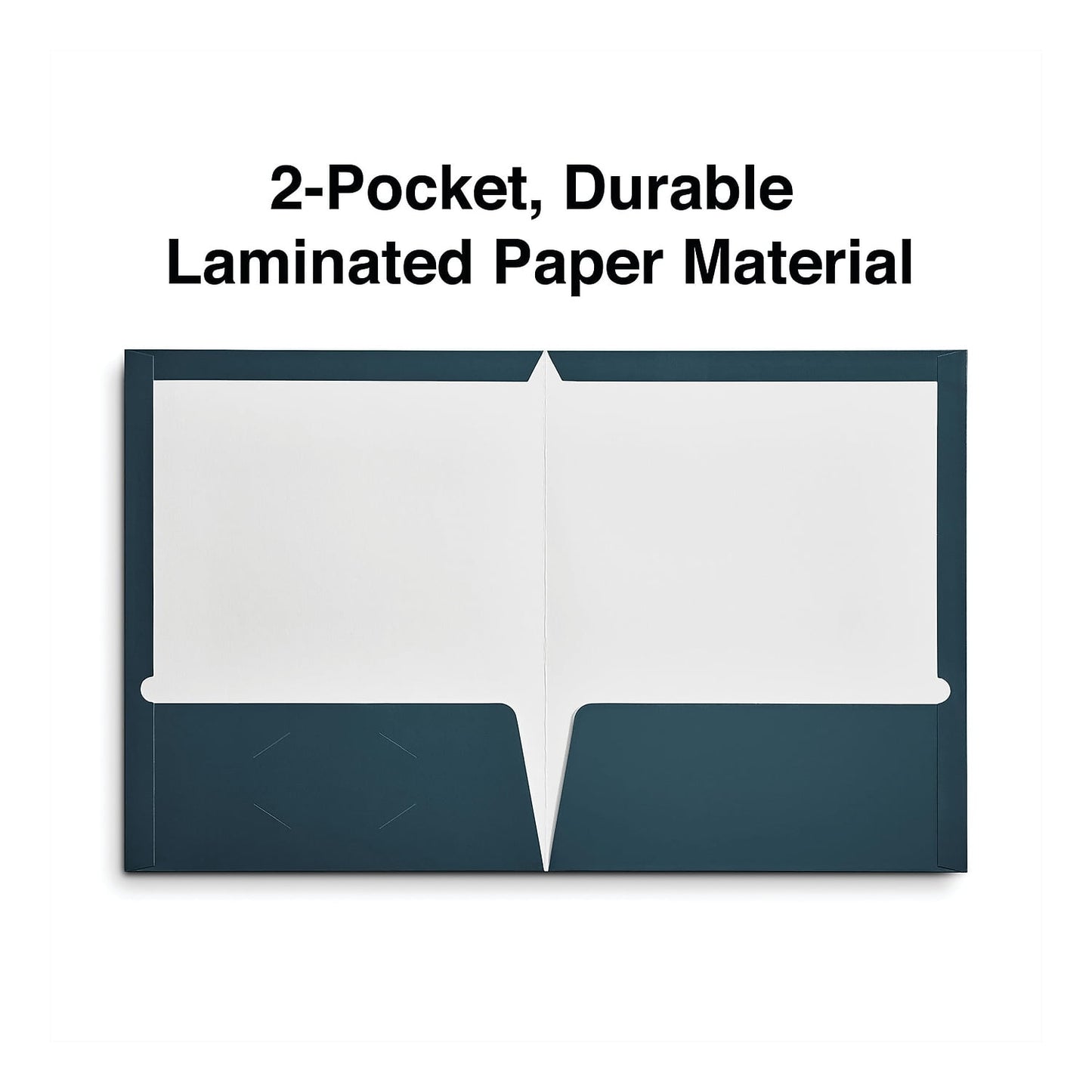 Universal UNV56418 11 in. x 8-1/2 in. Cardboard Paper, Laminated Two-Pocket Folder - Navy (25/Pack)