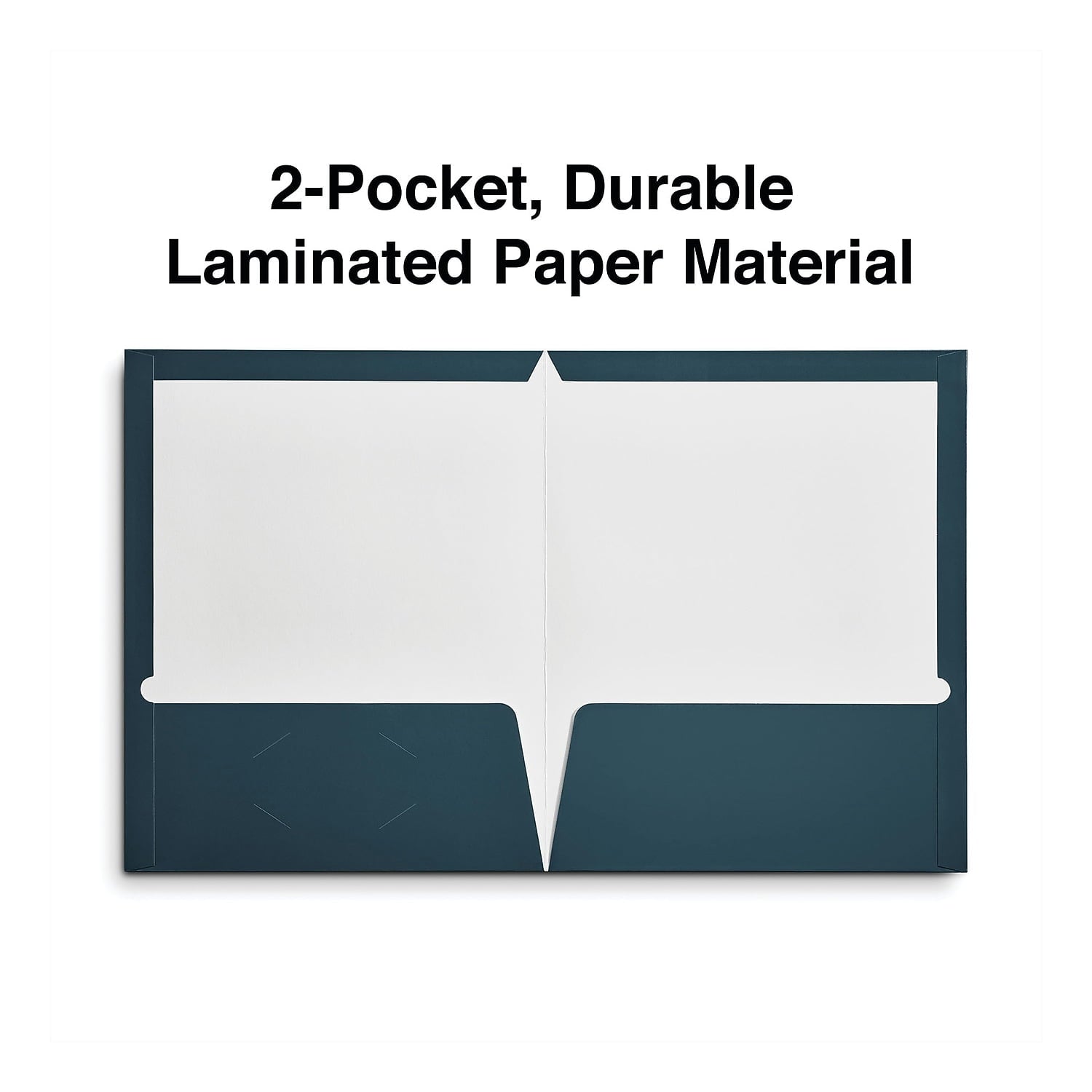 Universal UNV56418 11 in. x 8-1/2 in. Cardboard Paper, Laminated Two-Pocket Folder - Navy (25/Pack)