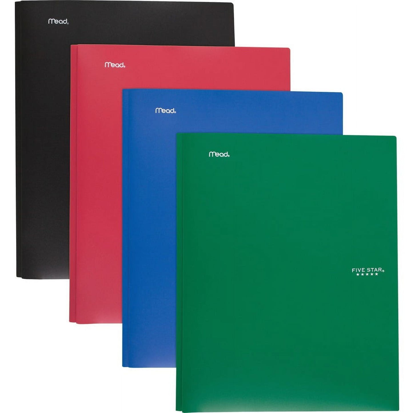 Mead Pocket Folder - 3 x Prong Fastener(s) - 2 Pocket(s) - Assorted - 4 / Pack | Bundle of 2 Packs