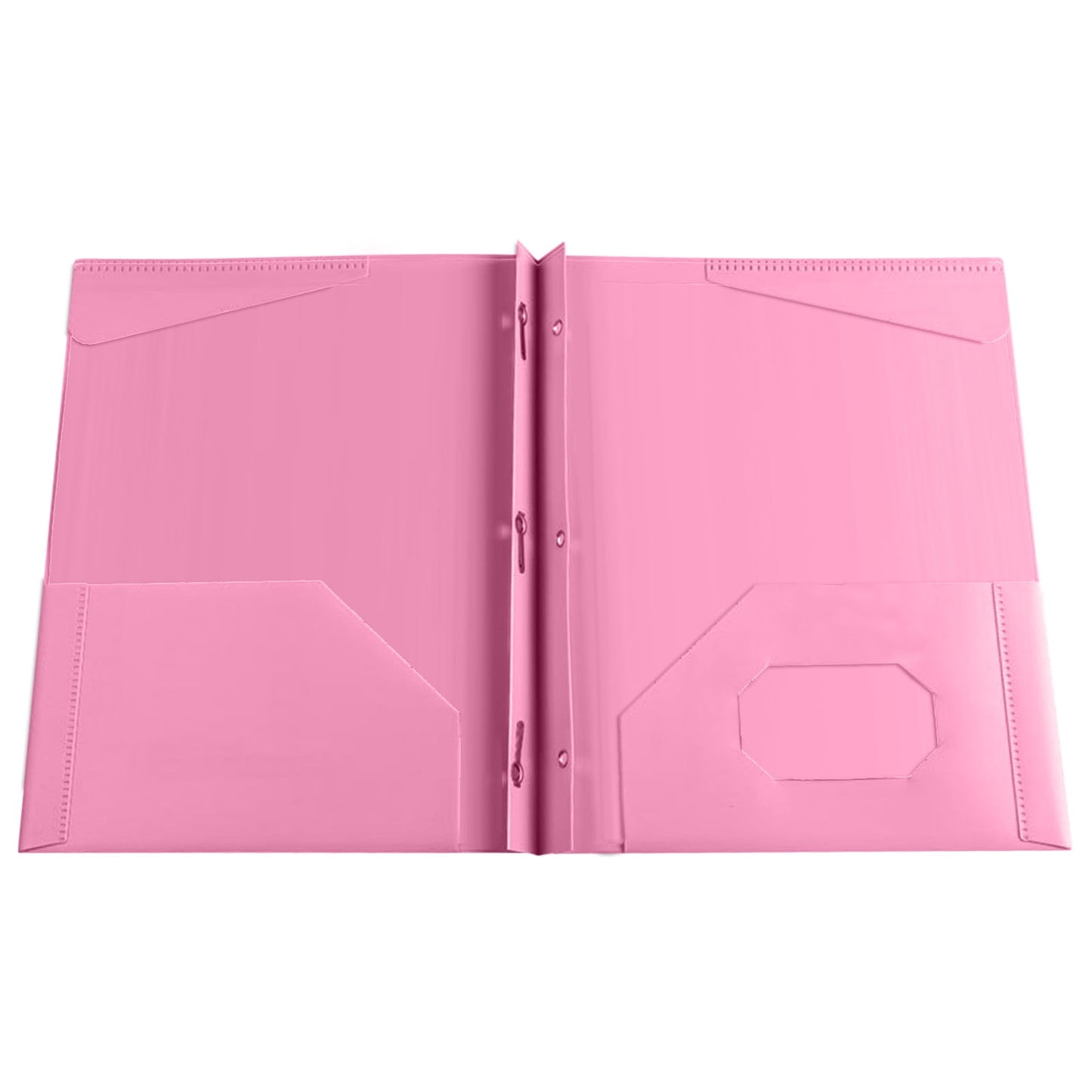 Yoloke Plastic Folders with Pockets and Prongs, Two Pocket Folder with Brads, 3 Prong Folders with Pockets for Letter Size Sheets