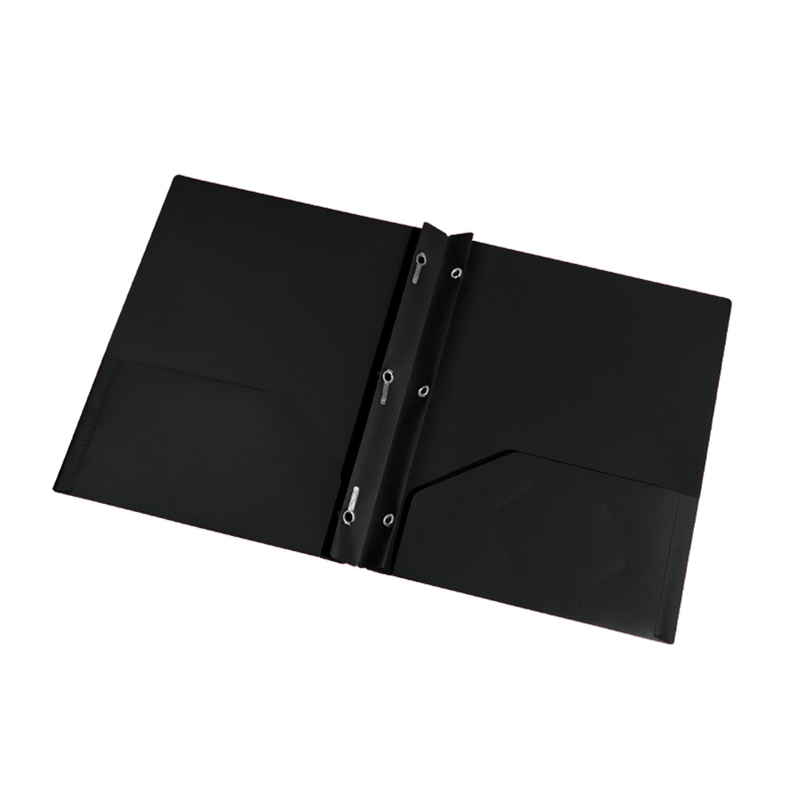 PPKVUFD 1Pc Heavy Duty Plastic Two Pocket Folders with 3 Prongs, 2 Pocket Folders with Metal Prongs Fastener, Heavy Duty Plastic 2 Pocket Folder, Letter Size, Folder with 3 Metal Prong Fastener Clips