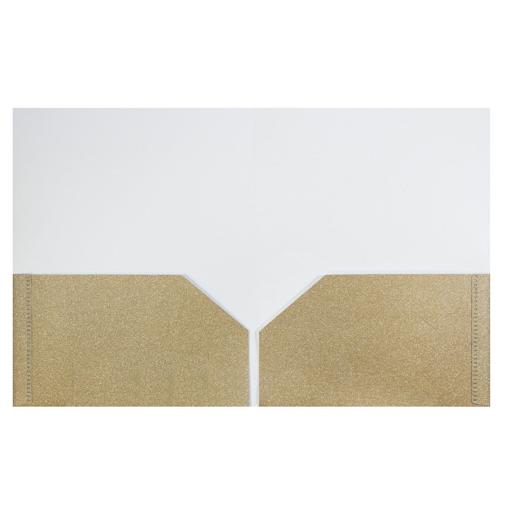 JAM Paper Glitter Two Pocket Folders, Assorted, 6/Pack