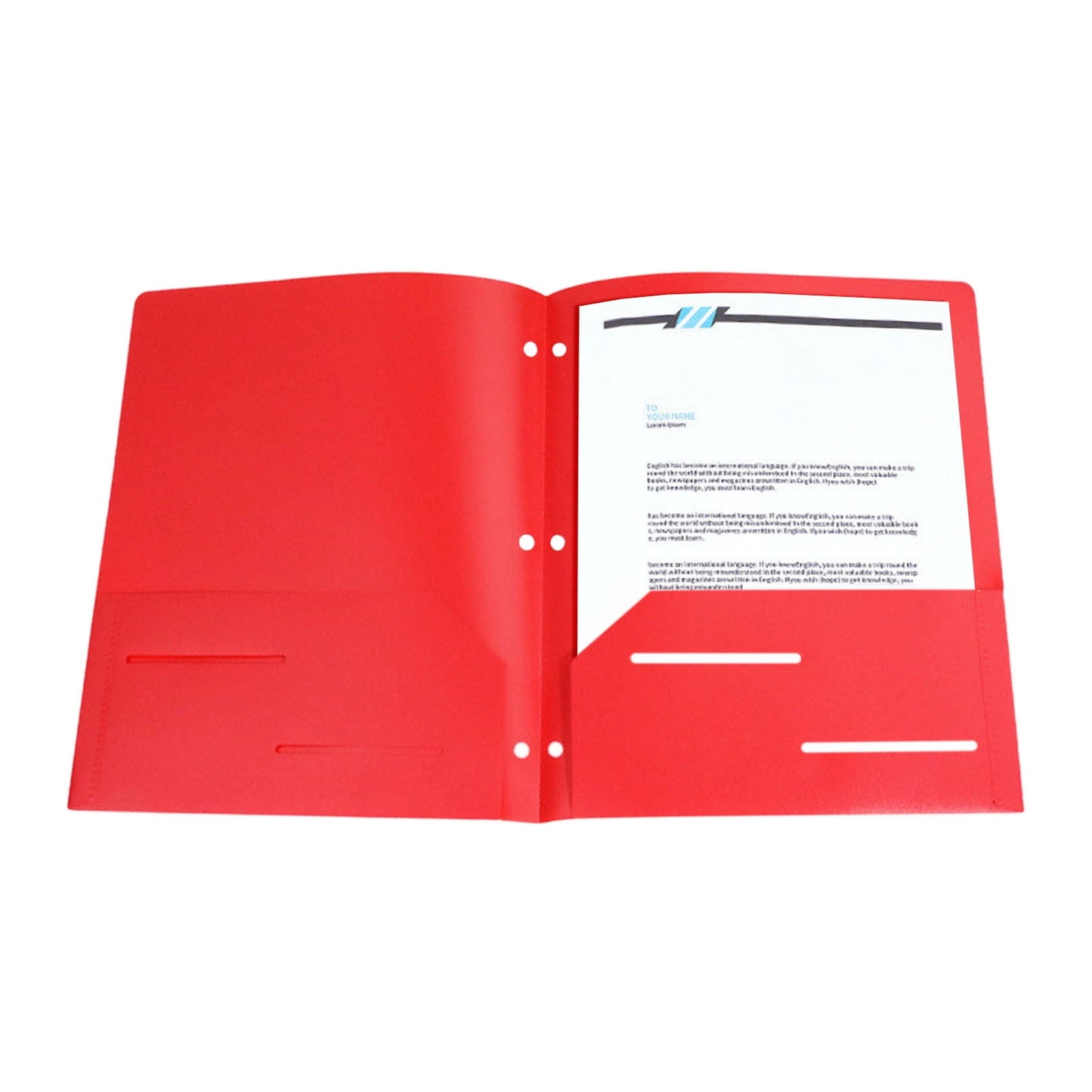 Holloyiver Heavy Duty Plastic 3 Hole Punch Pocket Folders,Plastic Folders with Pockets,Letter Size File Folders Durability, Folders with Pockets for Documents Office