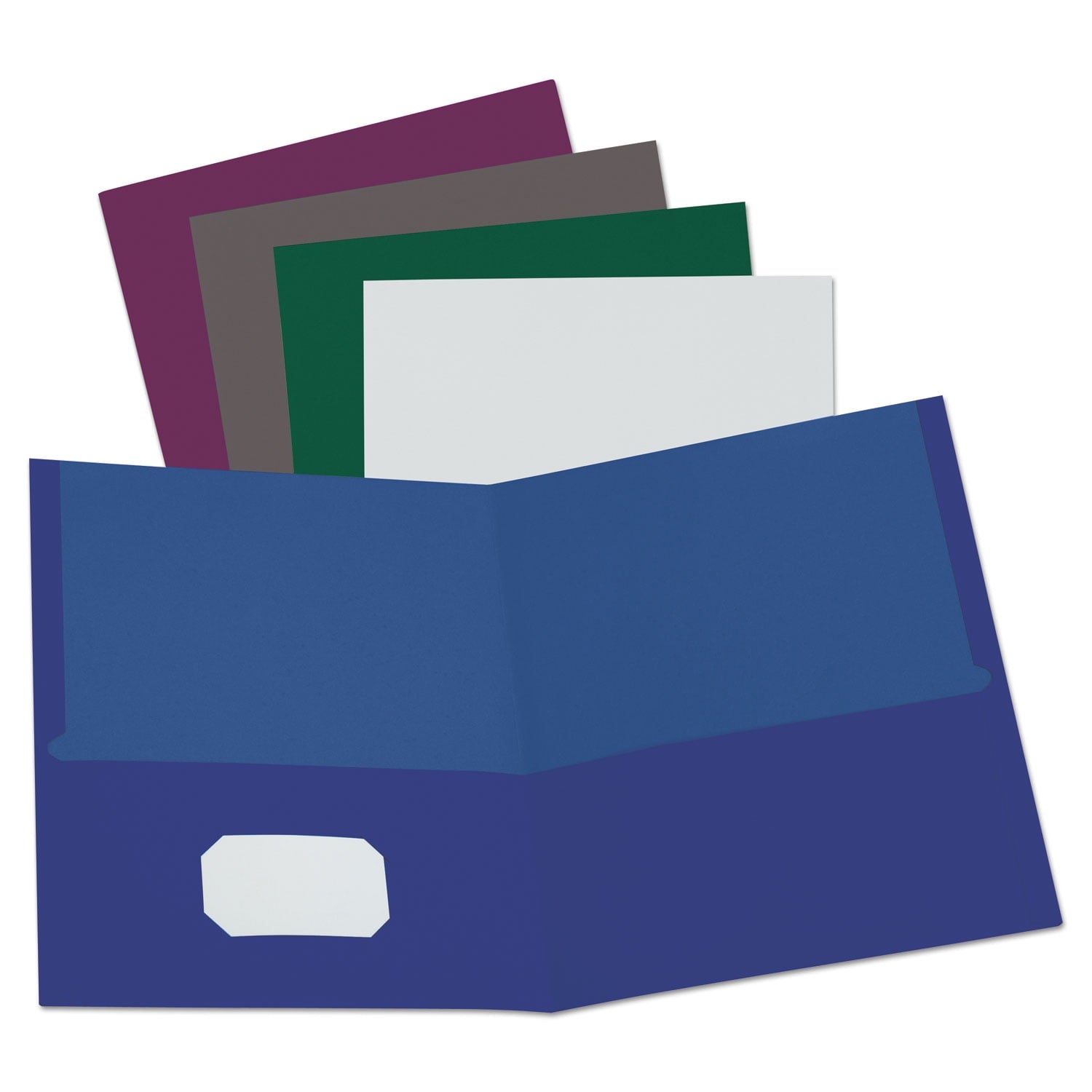 Oxford Linen Finish Twin Pocket Folders, 100-Sheet Capacity, 11 x 8.5, Light Gray, 25/Box