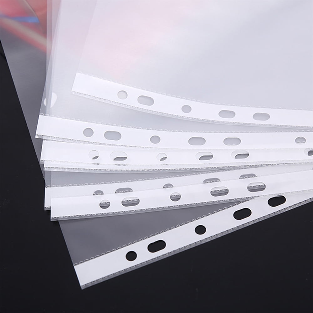 SagaSave 100x A4 Clear Plastic Punched Pocket Folders for Office Documents