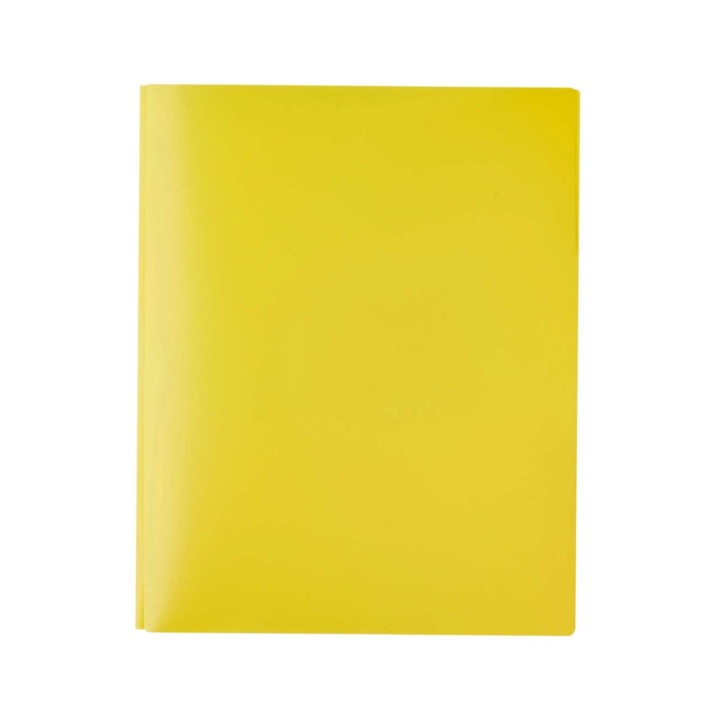 ZTTD 1Pc Pocket Folders with Brads, Poly Folder with Brads, Plastic Solid Colored Folder with Pocket and Prong, 3 Brad Plastic Pocket Folder for Letter Size Paper, Yellow