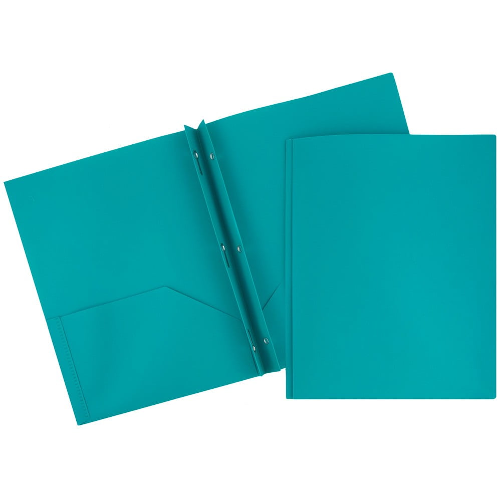 JAM Paper Two Pocket Plastic Folders with Clasps, Assorted Fashion Colors, 6 per pack
