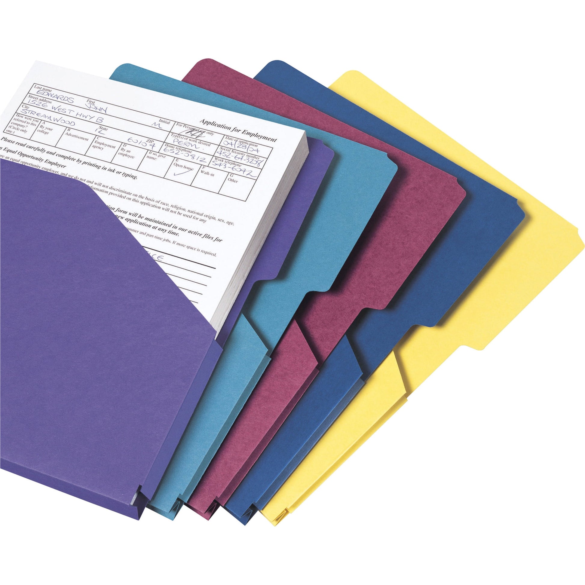 Smead Expanding Slash Jacket 1" Expansion Asst 5/PK Letter (75445)