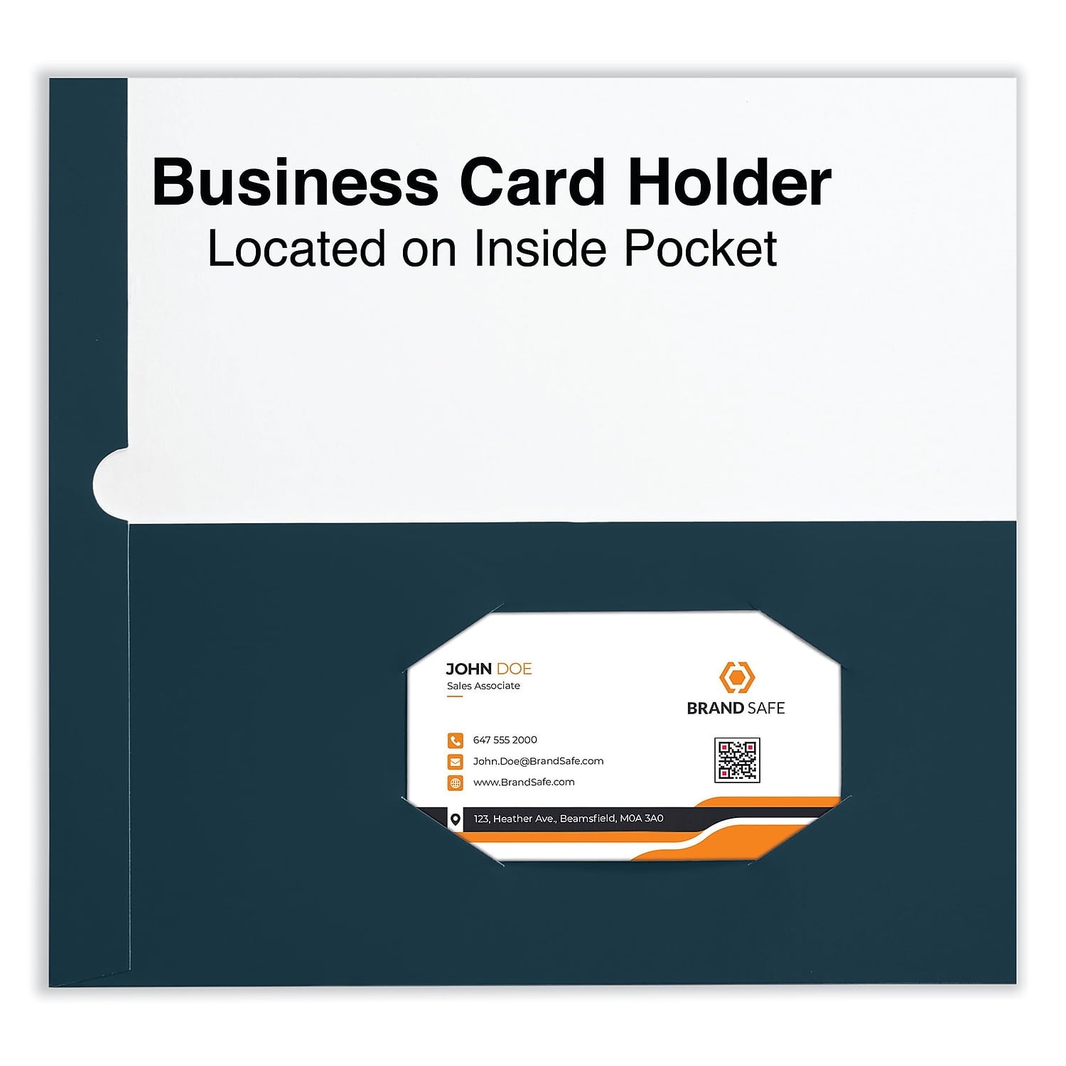 Universal UNV56418 11 in. x 8-1/2 in. Cardboard Paper, Laminated Two-Pocket Folder - Navy (25/Pack)