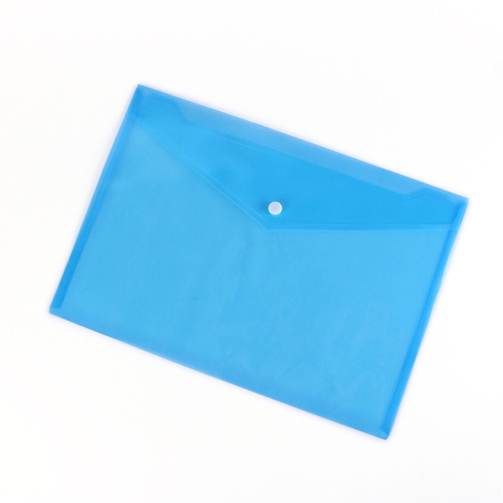 LKXGBMY Plastic Stud Closing Document Wallets Files Folders, Plastic Envelopes Folders with Closure A5 Letter Size Waterproof Reusable for Office Home Documents Organization, Blue