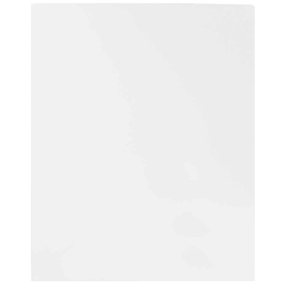 JAM Paper Heavy Duty Plastic 2 Pocket Extra Tough School Folders, White, Bulk 144/Box