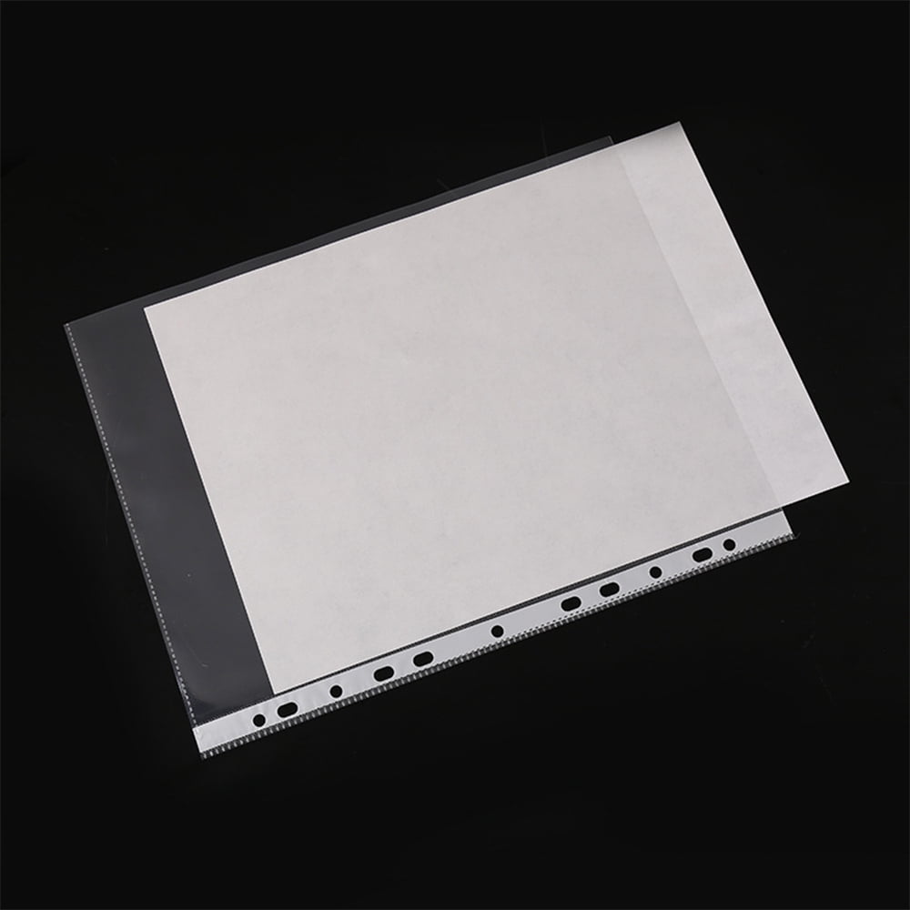 SagaSave 100x A4 Clear Plastic Punched Pocket Folders for Office Documents