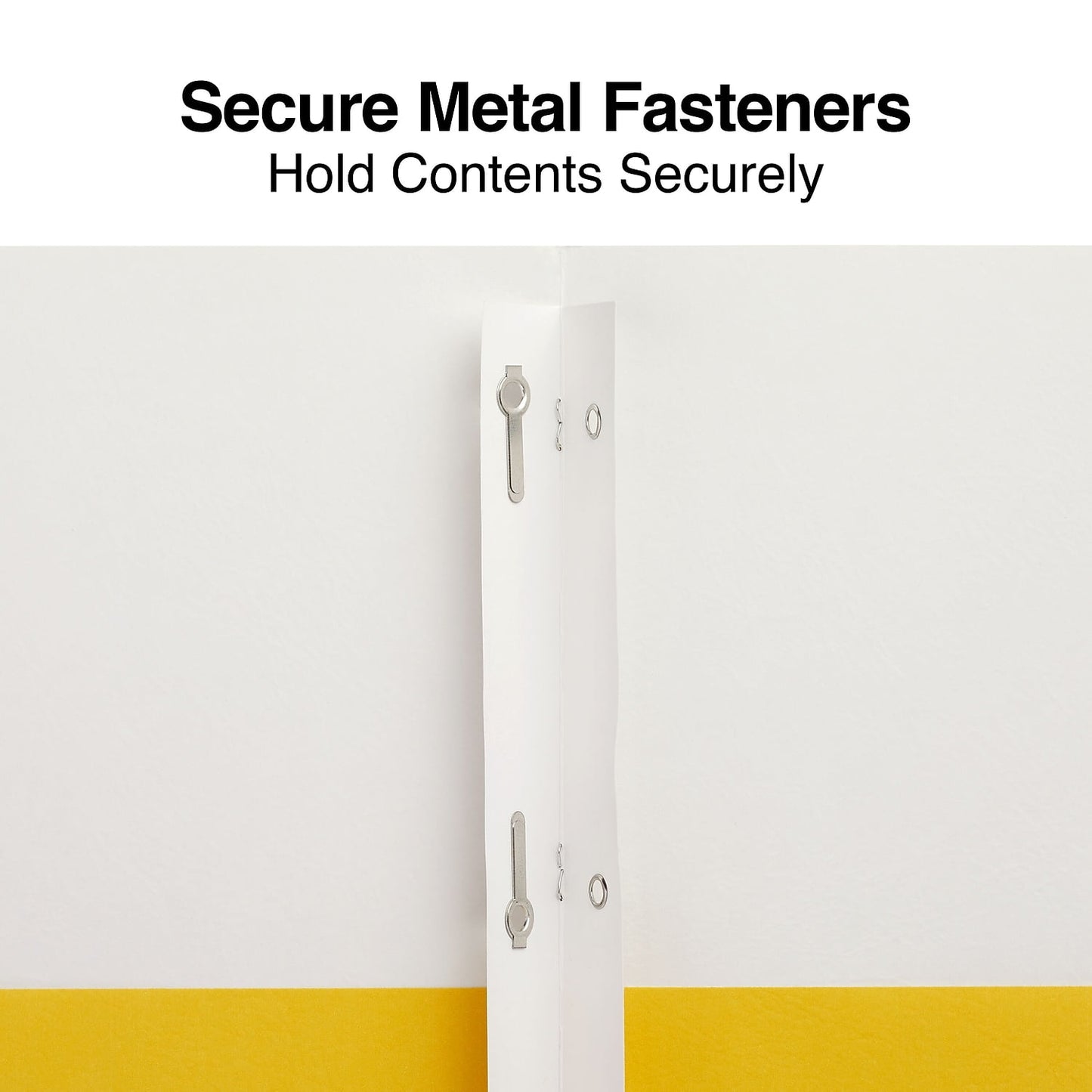 Staples School Grade 2 Pocket Folder with Fasteners Yellow 25/Box 27546-CC