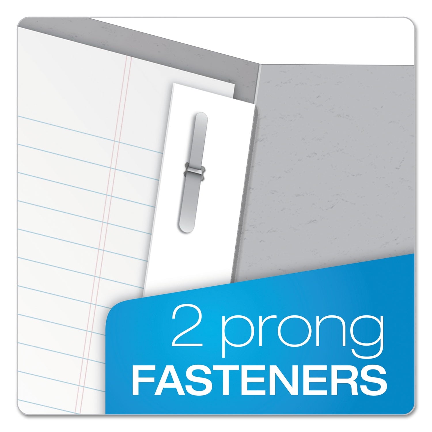 Oxford 57705 0.5 in. Capacity Twin-Pocket Folders with 3 Fasteners - Gray (25/Box)
