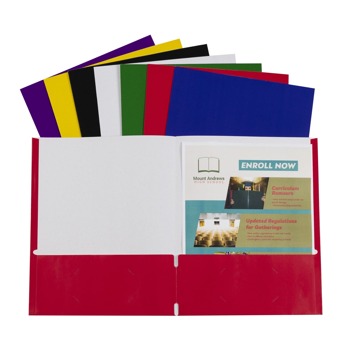 C-Line Paper Portfolio Without Prongs, Assorted, Pack of 100